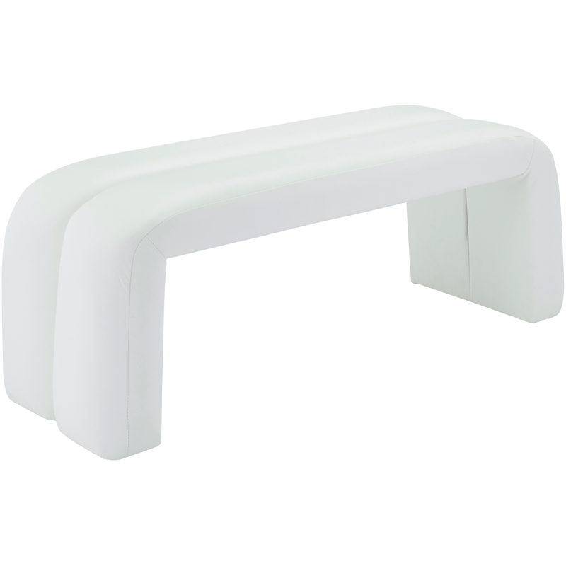 Meridian Furniture Arc White Vegan Leather Bench