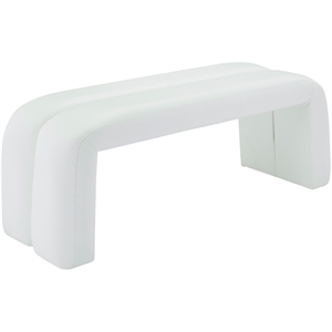 Meridian Furniture Arc White Vegan Leather Bench