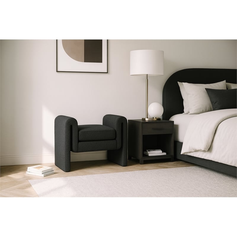 Meridian Furniture Stylus Black Fabric Bench