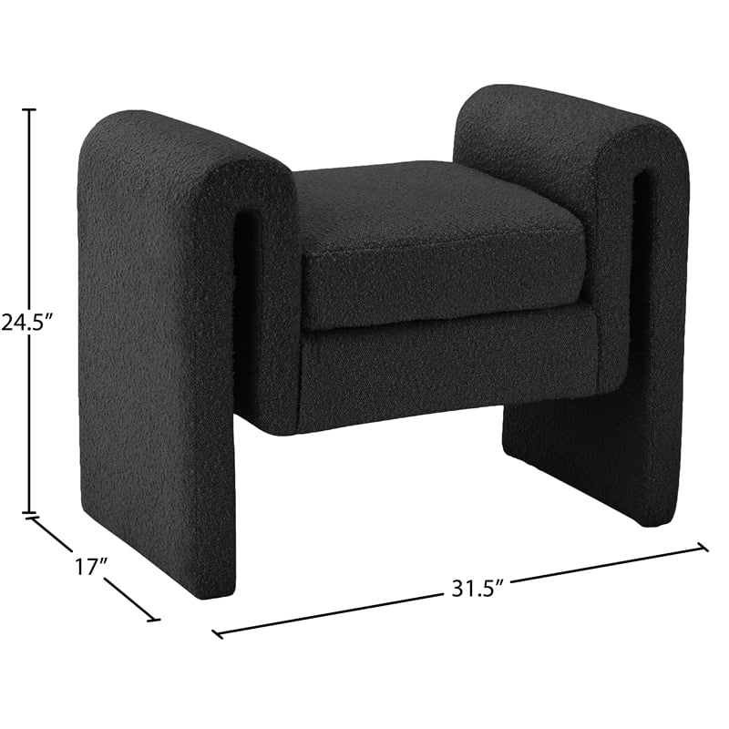 Meridian Furniture Stylus Black Fabric Bench