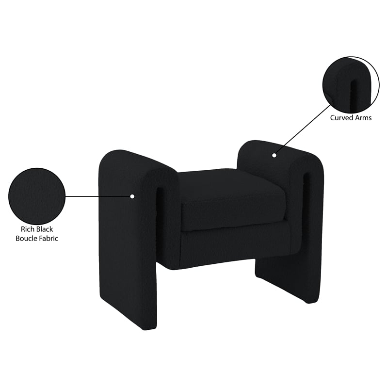 Meridian Furniture Stylus Black Fabric Bench