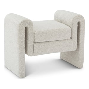 Meridian Furniture Stylus Cream Fabric Bench
