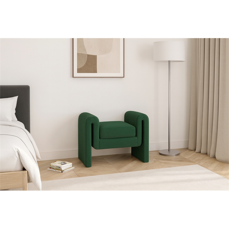 Meridian Furniture Stylus Green Fabric Bench