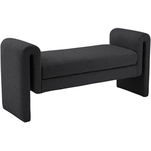 meridian furniture stylus black fabric bench