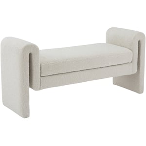 meridian furniture stylus cream fabric bench