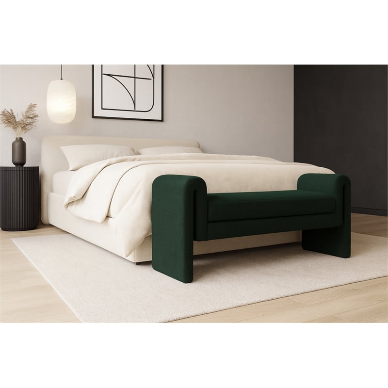 Meridian Furniture Stylus Green Fabric Bench