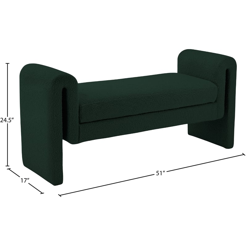 Meridian Furniture Stylus Green Fabric Bench