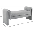Meridian Furniture Stylus Grey Fabric Bench