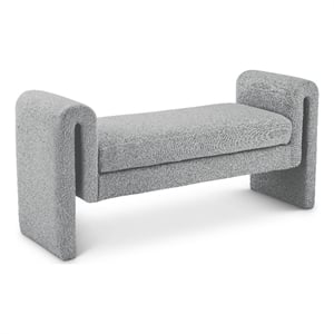 Meridian Furniture Stylus Grey Fabric Bench