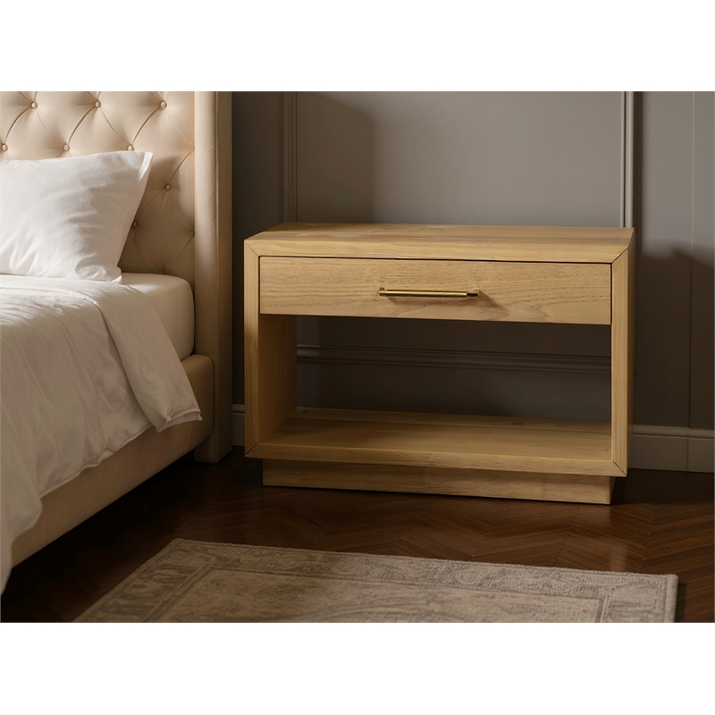 Meridian Furniture Avery Oak Wood Veneer Night Stand