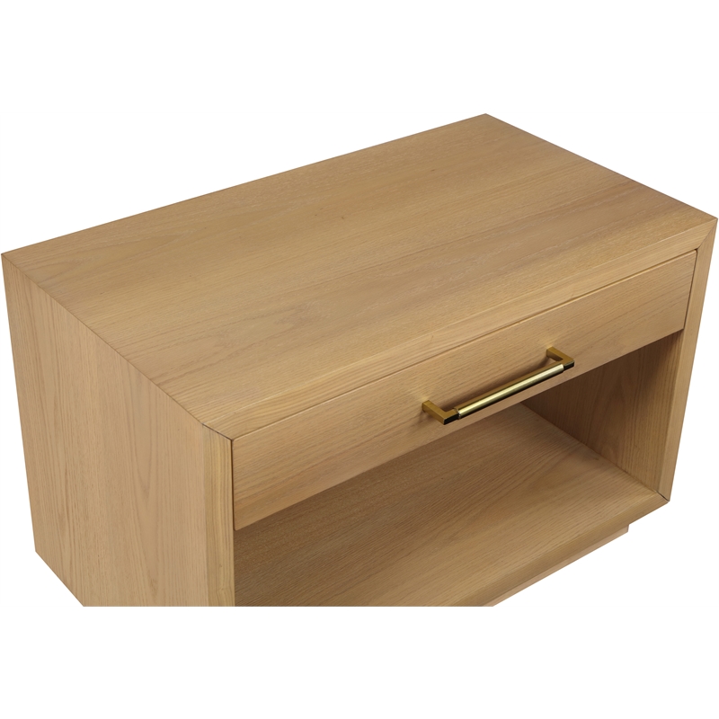 Meridian Furniture Avery Oak Wood Veneer Night Stand