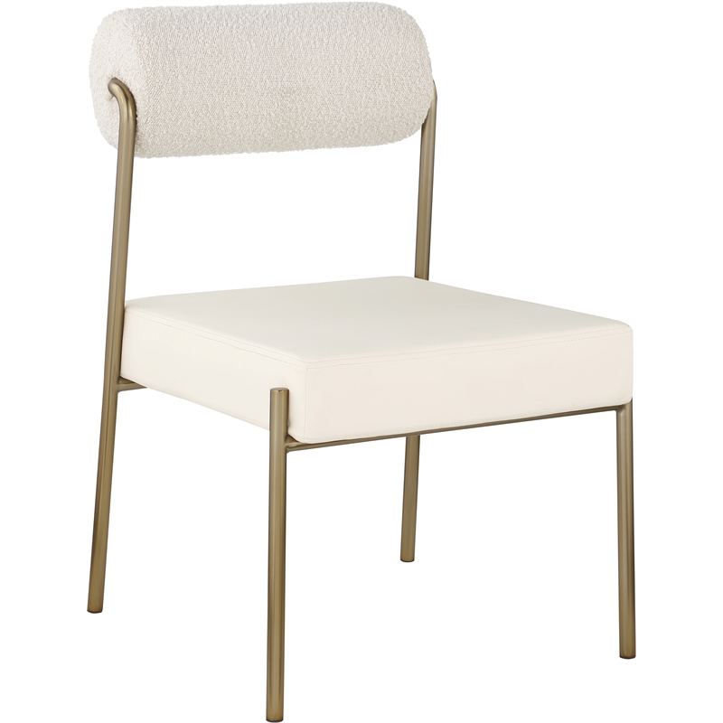 Meridian Furniture Carly Cream Vegan Leather / Boucle Dining Chair (Set of 2)
