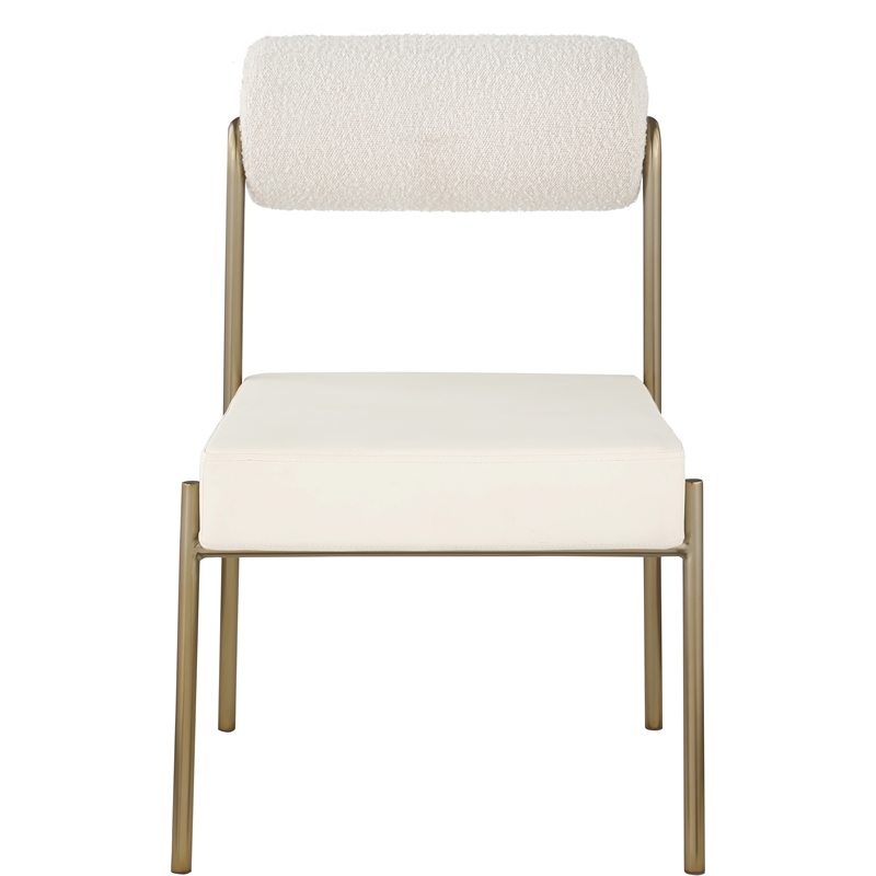 Meridian Furniture Carly Cream Vegan Leather / Boucle Dining Chair (Set of 2)