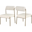 Meridian Furniture Carly Cream Vegan Leather / Boucle Dining Chair (Set of 2)