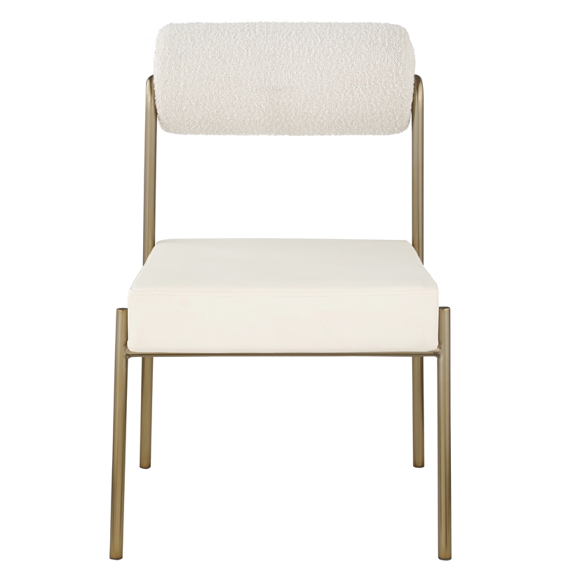 Meridian Furniture Carly Cream Vegan Leather / Boucle Dining Chair (Set of 2)