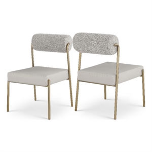 Meridian Furniture Carly Taupe Vegan Leather / Boucle Dining Chair (Set of 2)