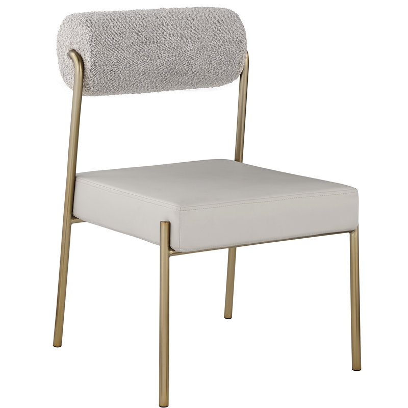 Meridian Furniture Carly Taupe Vegan Leather / Boucle Dining Chair (Set of 2)