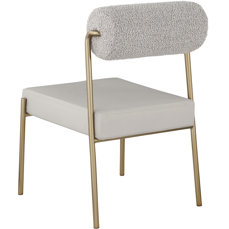 Meridian Furniture Carly Taupe Vegan Leather / Boucle Dining Chair (Set of 2)