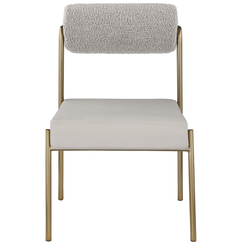 Meridian Furniture Carly Taupe Vegan Leather / Boucle Dining Chair (Set of 2)