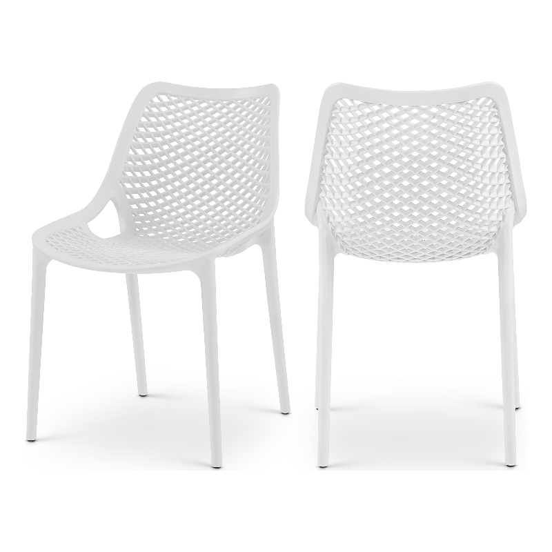 Meridian Furniture Mykonos White Outdoor Patio Dining Chair (Set of 4)