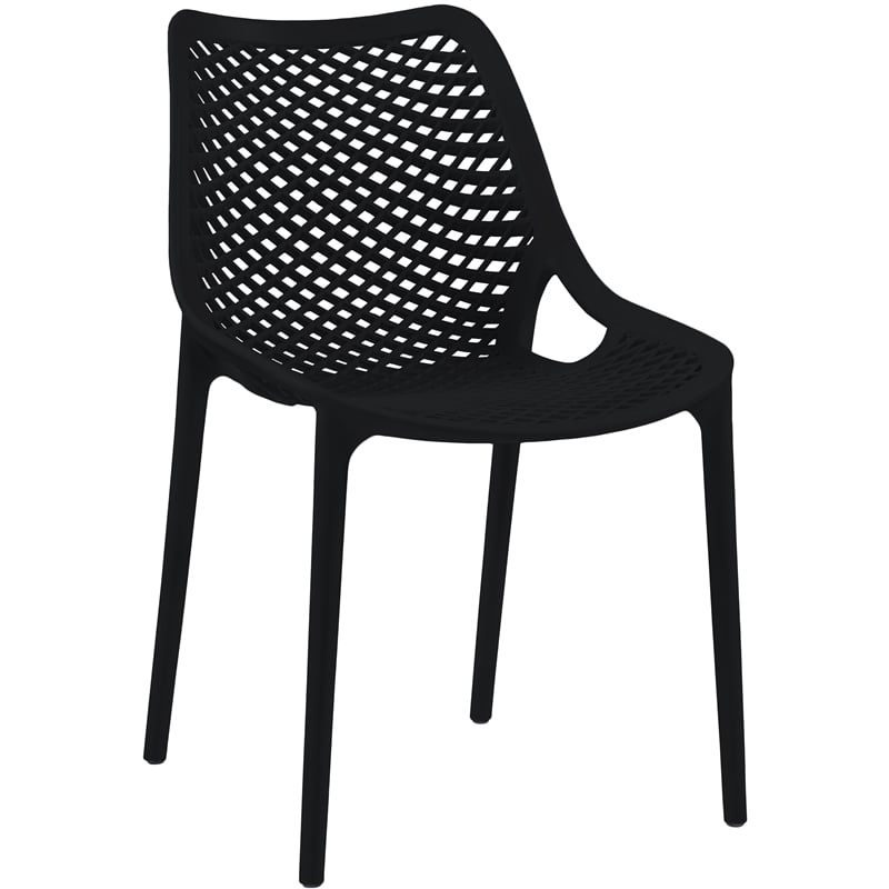 Meridian Furniture Mykonos Black Outdoor Patio Dining Chair (Set of 4)
