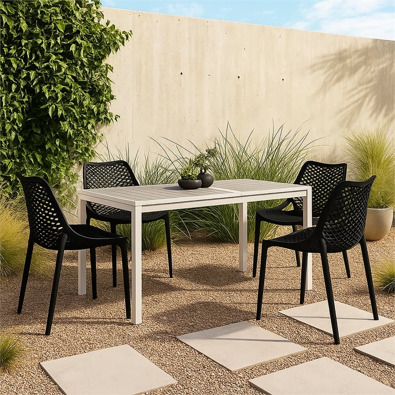 Meridian Furniture Mykonos Black Outdoor Patio Dining Chair (Set of 4)
