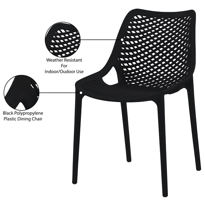 Meridian Furniture Mykonos Black Outdoor Patio Dining Chair (Set of 4)