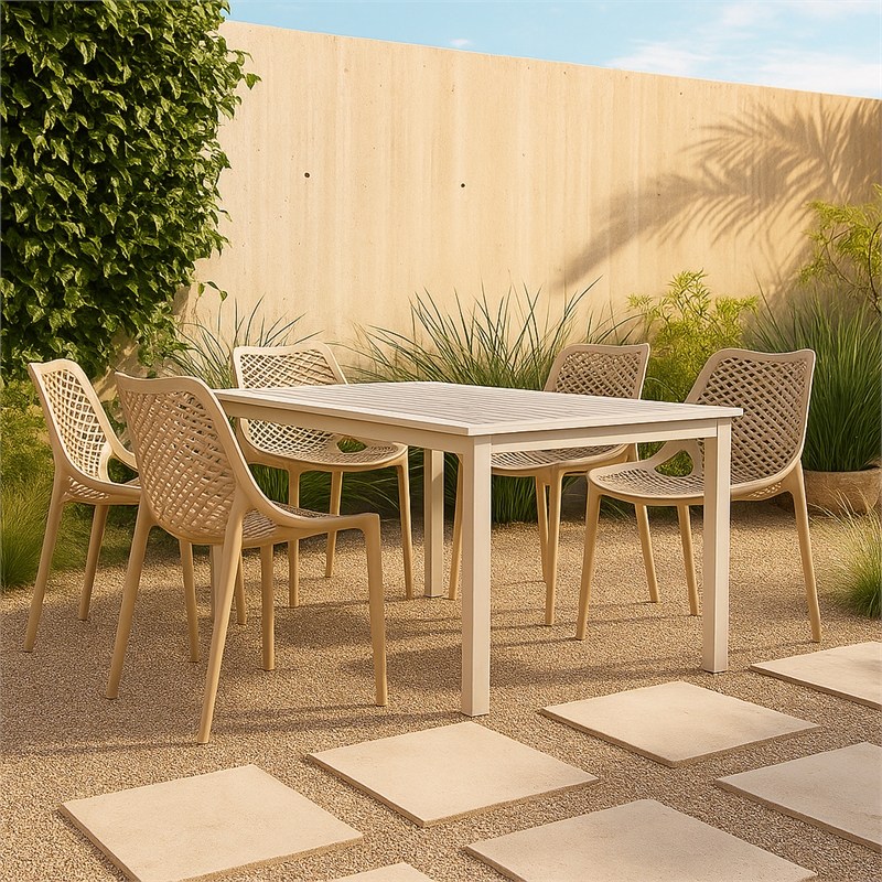 Meridian Furniture Mykonos Taupe Outdoor Patio Dining Chair (Set of 4)