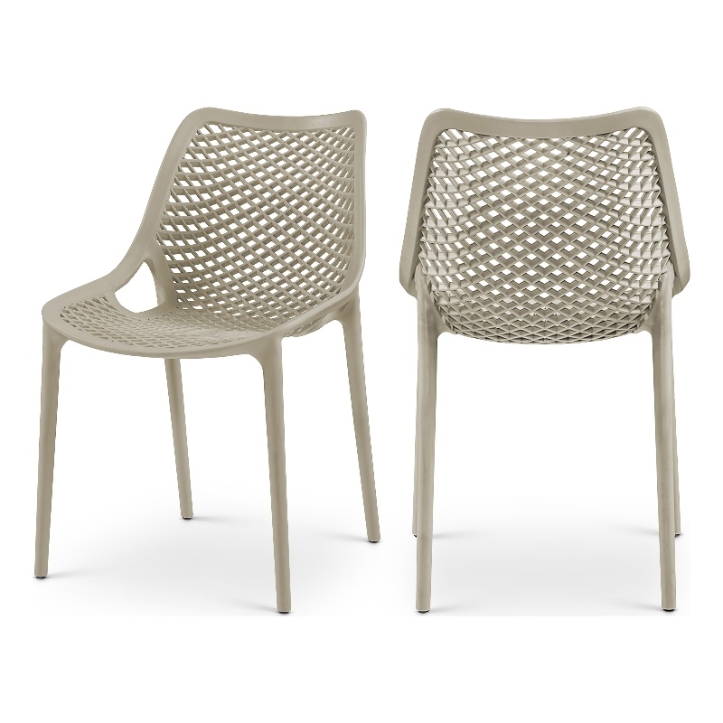 Meridian Furniture Mykonos Taupe Outdoor Patio Dining Chair (Set of 4)