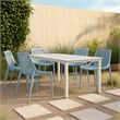 Meridian Furniture Mykonos Sky Blue Outdoor Patio Dining Chair (Set of 4)