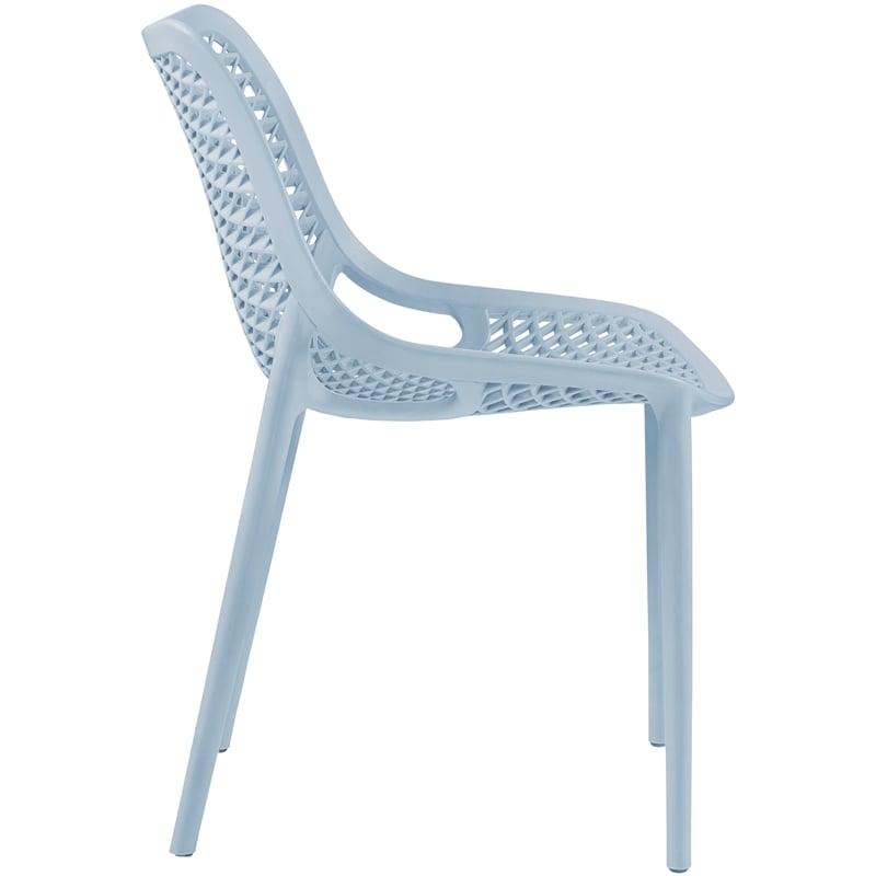 Meridian Furniture Mykonos Sky Blue Outdoor Patio Dining Chair (Set of 4)