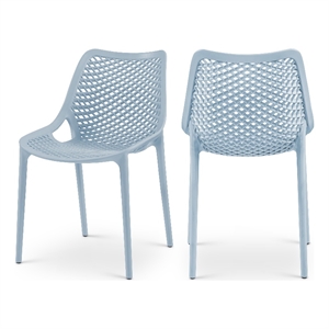 Meridian Furniture Mykonos Sky Blue Outdoor Patio Dining Chair (Set of 4)