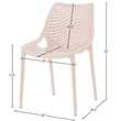 Meridian Furniture Mykonos Pink Outdoor Patio Dining Chair (Set of 4)