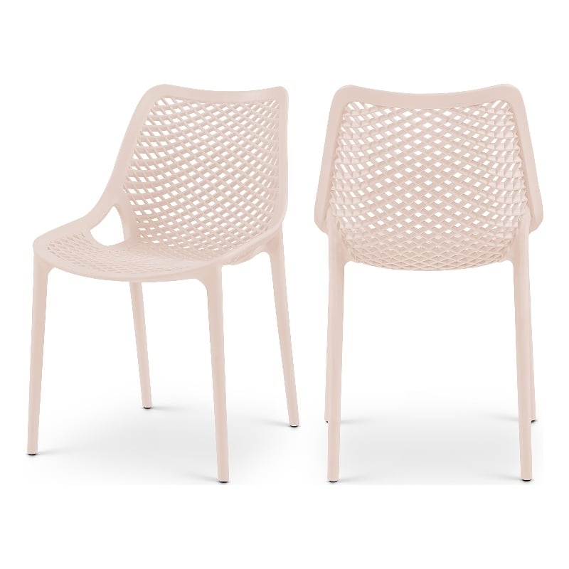 Meridian Furniture Mykonos Pink Outdoor Patio Dining Chair (Set of 4)