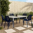 Meridian Furniture Mykonos Navy Outdoor Patio Dining Chair (Set of 4)
