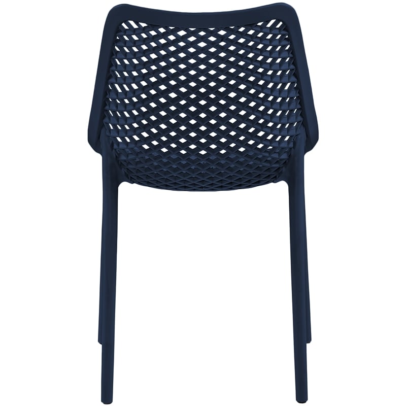 Meridian Furniture Mykonos Navy Outdoor Patio Dining Chair (Set of 4)