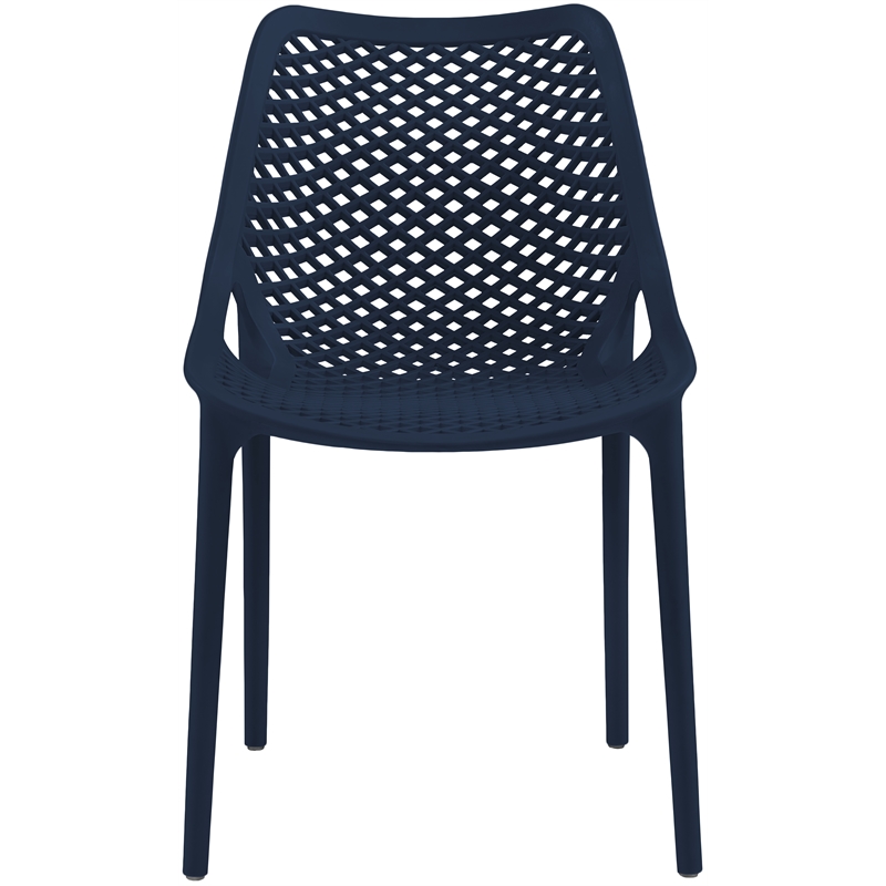 Meridian Furniture Mykonos Navy Outdoor Patio Dining Chair (Set of 4)