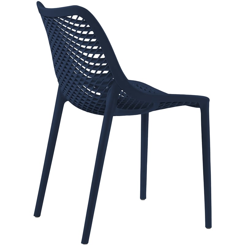 Meridian Furniture Mykonos Navy Outdoor Patio Dining Chair (Set of 4)