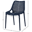 Meridian Furniture Mykonos Navy Outdoor Patio Dining Chair (Set of 4)