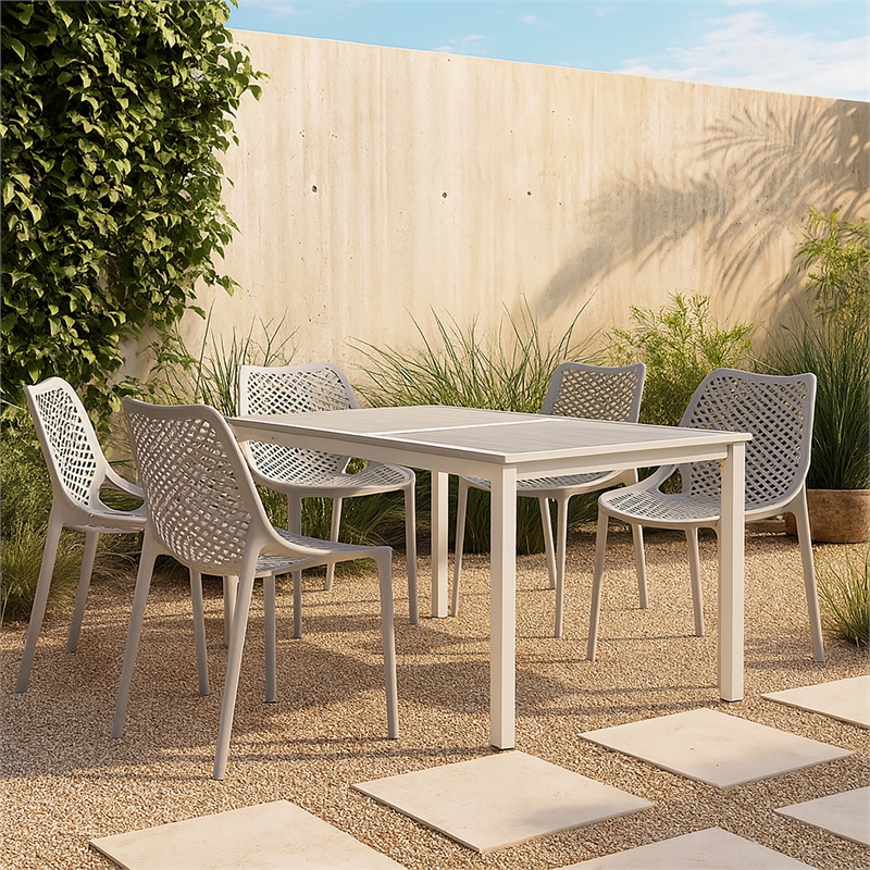 Meridian Furniture Mykonos Grey Outdoor Patio Dining Chair (Set of 4)