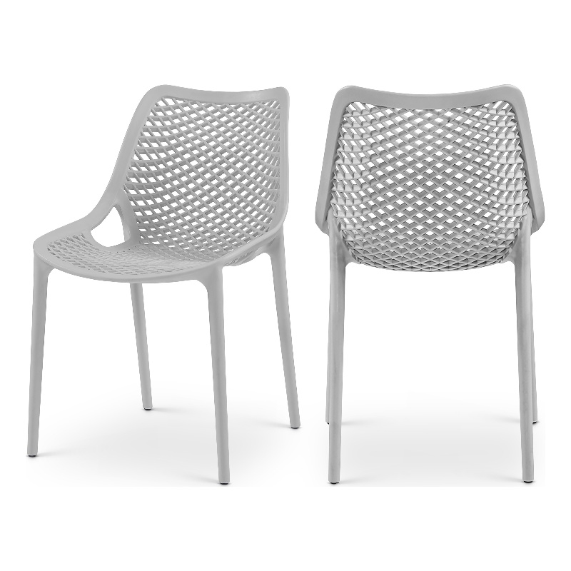Meridian Furniture Mykonos Grey Outdoor Patio Dining Chair (Set of 4)