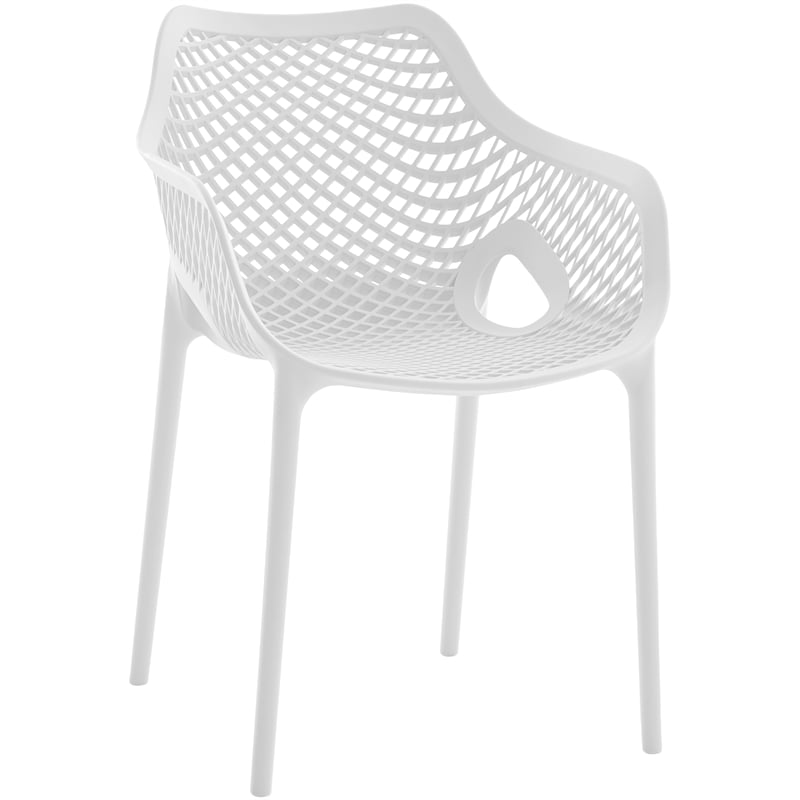 Meridian Furniture Mykonos White Outdoor Patio Dining Chair (Set of 4)