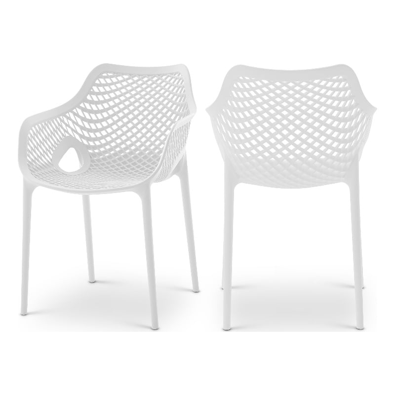 Meridian Furniture Mykonos White Outdoor Patio Dining Chair (Set of 4)