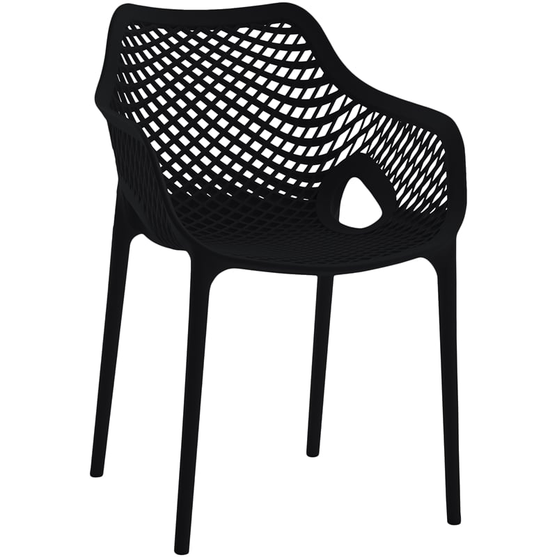 Meridian Furniture Mykonos Black Outdoor Patio Dining Chair (Set of 4)