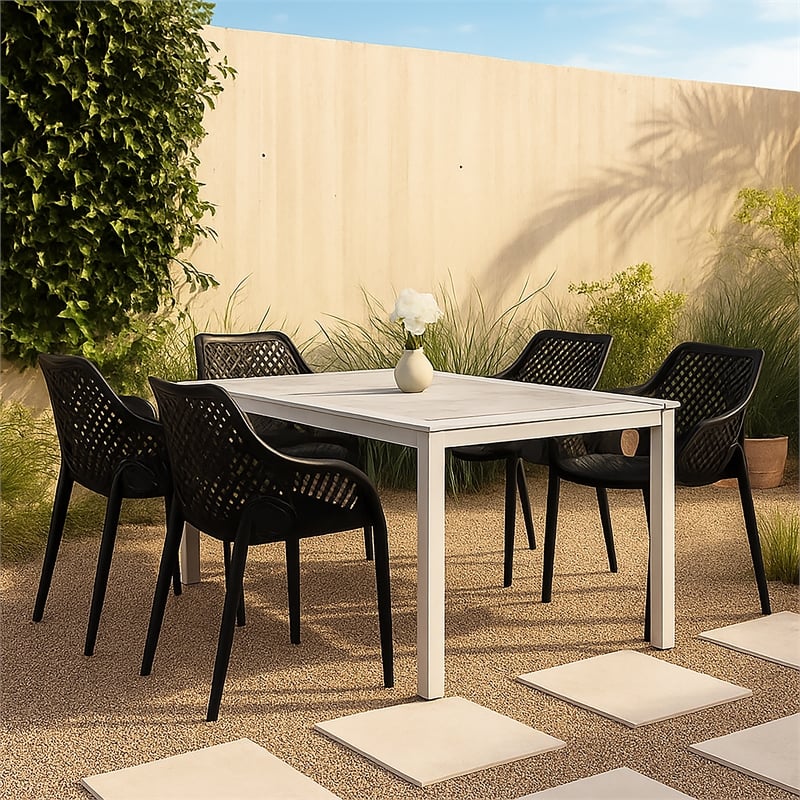 Meridian Furniture Mykonos Black Outdoor Patio Dining Chair (Set of 4)
