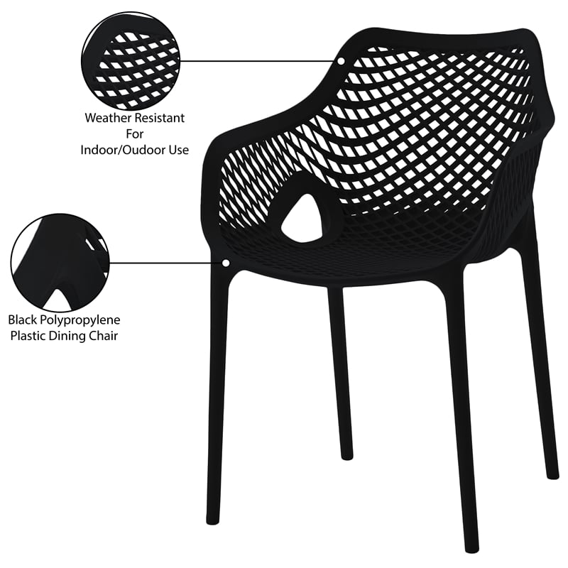 Meridian Furniture Mykonos Black Outdoor Patio Dining Chair (Set of 4)