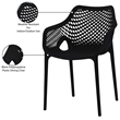 Meridian Furniture Mykonos Black Outdoor Patio Dining Chair (Set of 4)