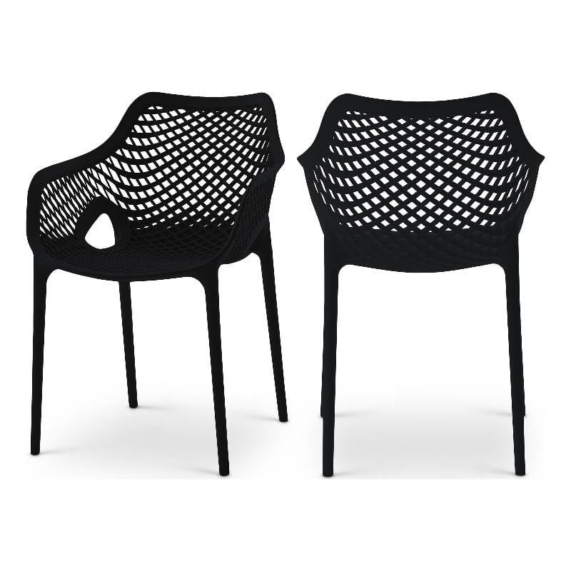 Meridian Furniture Mykonos Black Outdoor Patio Dining Chair (Set of 4)