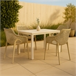 Meridian Furniture Mykonos Taupe Outdoor Patio Dining Chair (Set of 4)