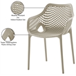Meridian Furniture Mykonos Taupe Outdoor Patio Dining Chair (Set of 4)